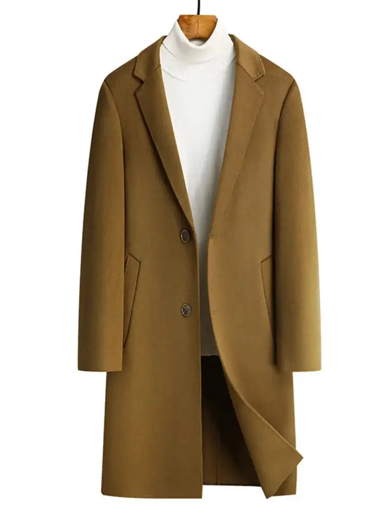 Men’s Plus Size Lapel Collar Long Coat