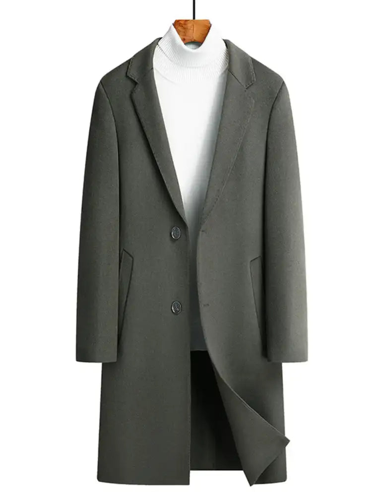 Men’s Plus Size Lapel Collar Long Coat