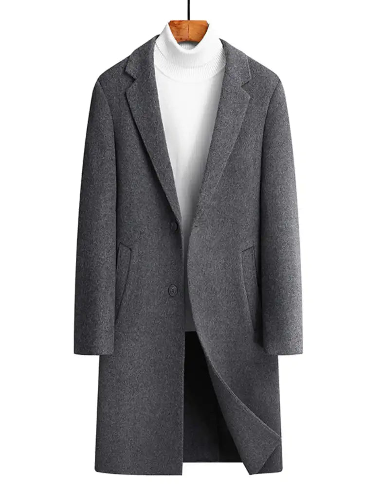 Men’s Plus Size Lapel Collar Long Coat