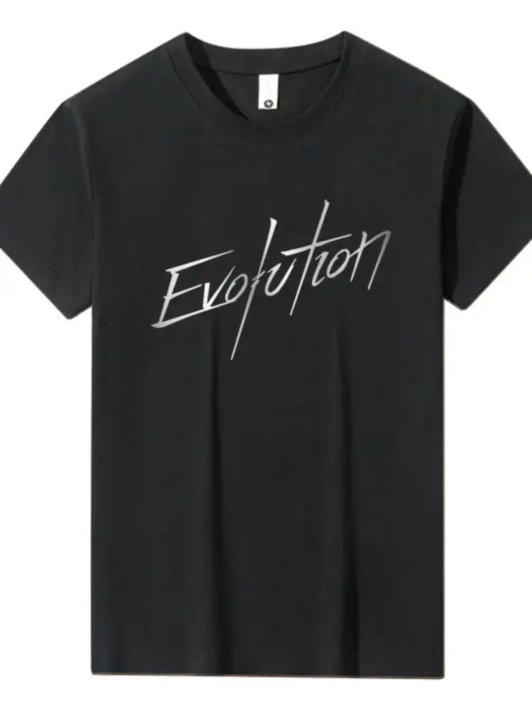 Men’s Plus Size Letter Round Neck Short Sleeve T-Shirt