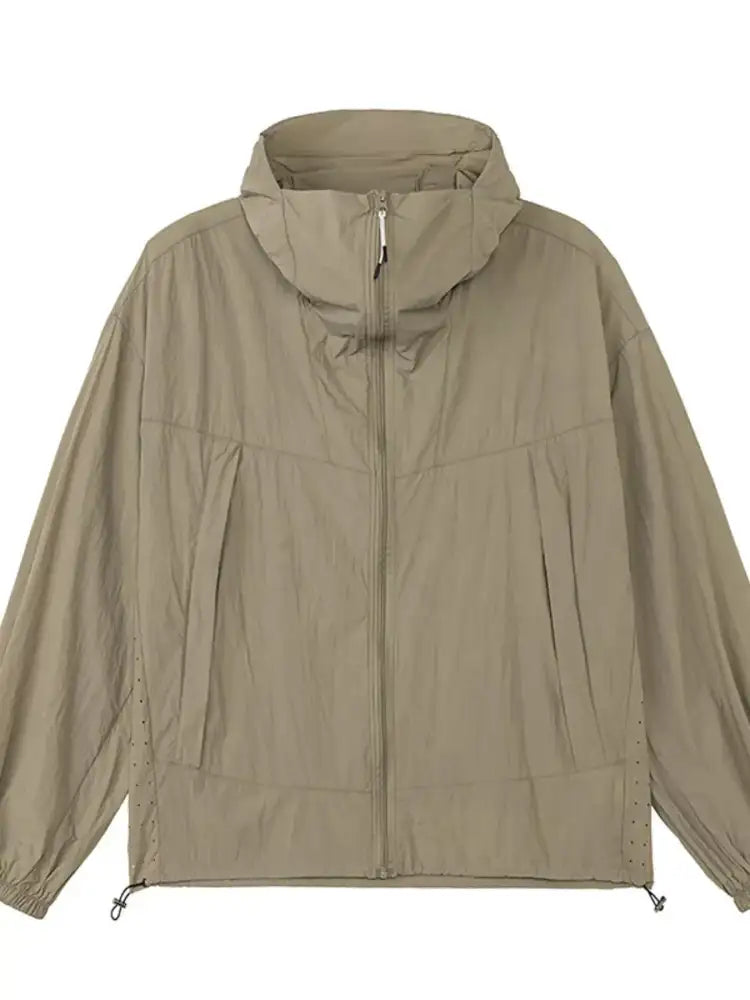 Men’s Plus Size Lightweight Hooded Windbreaker Jacket