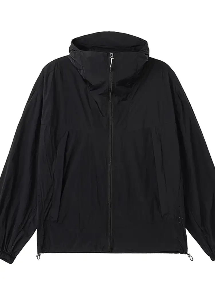 Men’s Plus Size Lightweight Hooded Windbreaker Jacket