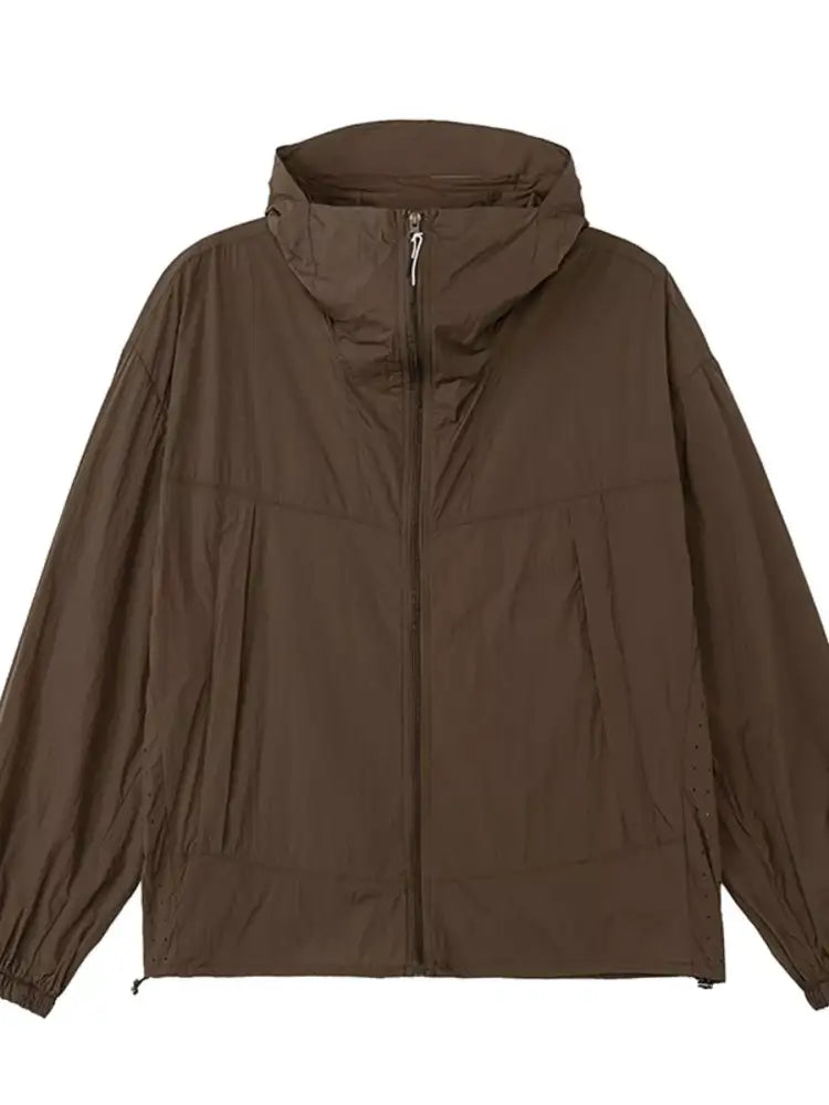 Men’s Plus Size Lightweight Hooded Windbreaker Jacket