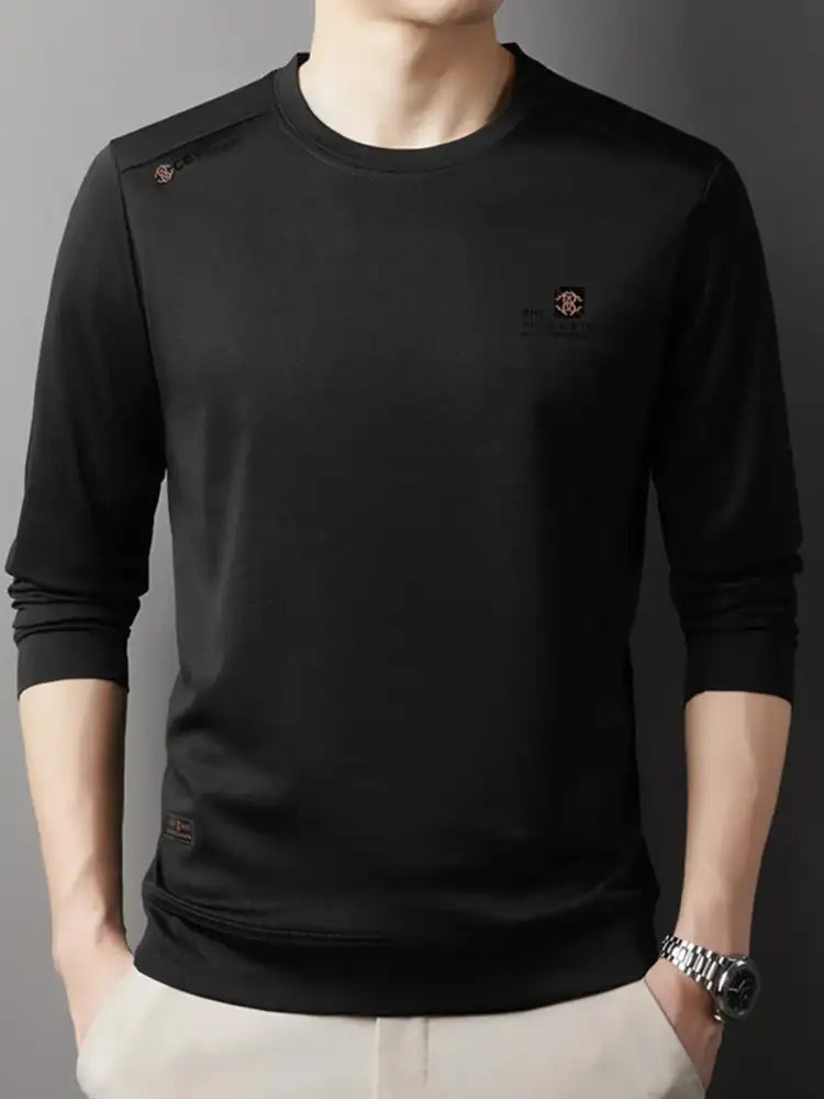 Men’s Plus Size Long Sleeve Crew Neck Slim Fit Top