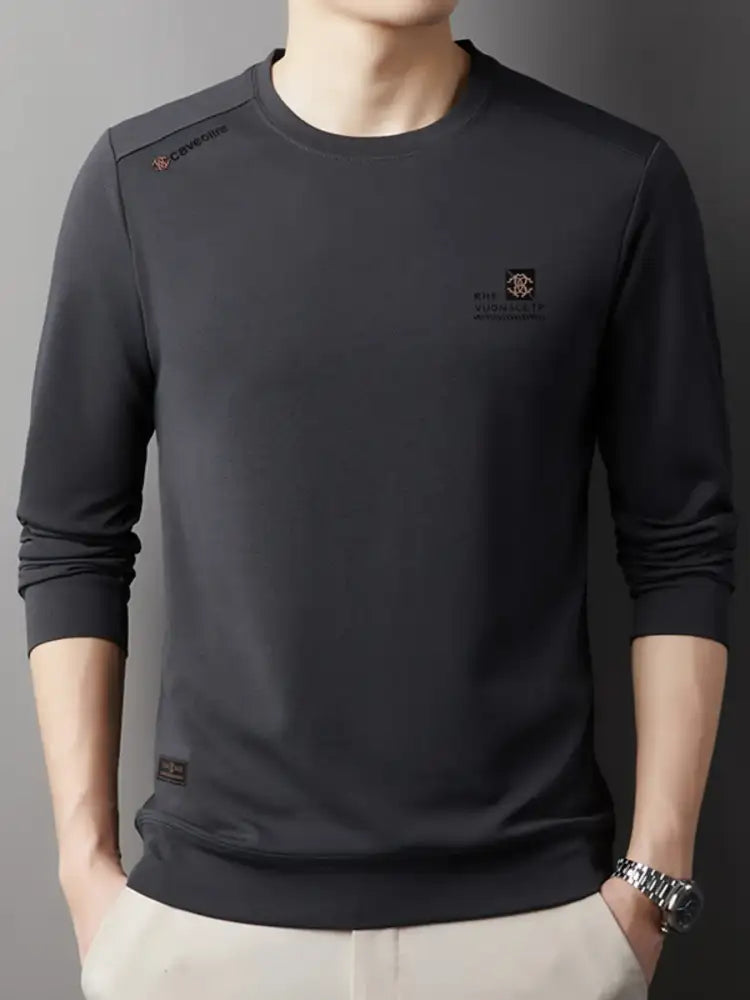 Men’s Plus Size Long Sleeve Crew Neck Slim Fit Top