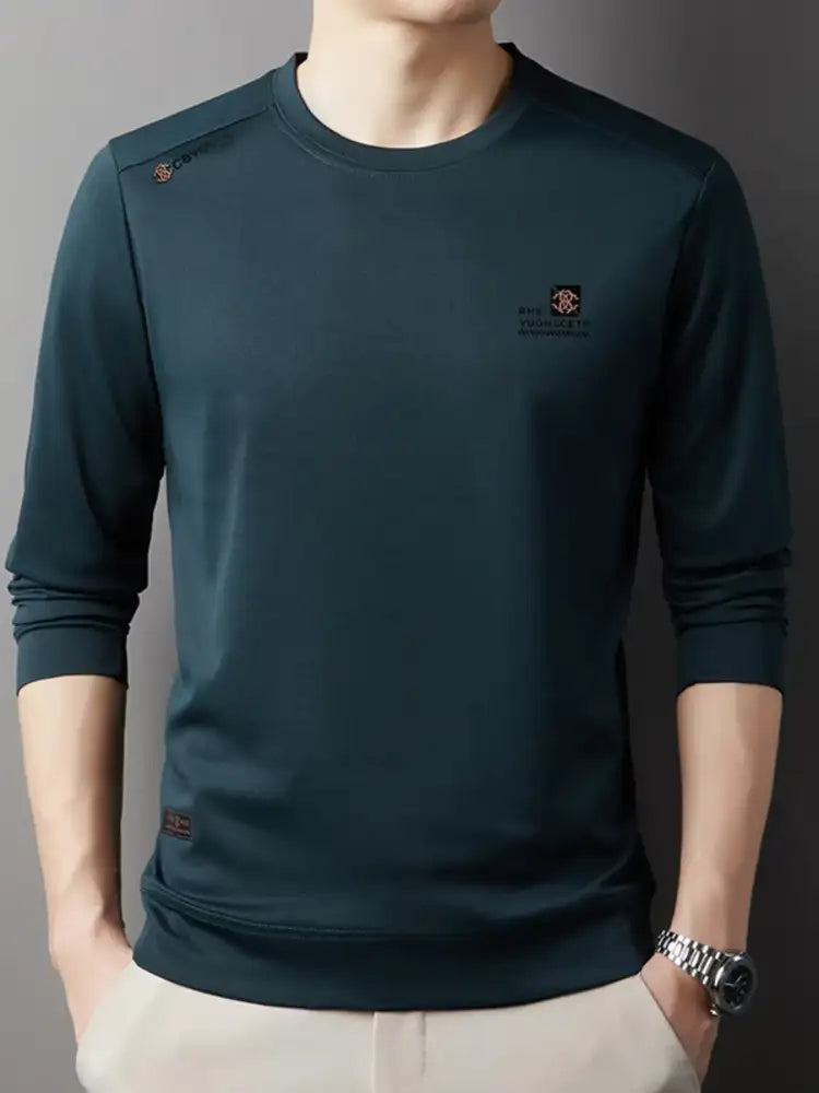 Men’s Plus Size Long Sleeve Crew Neck Slim Fit Top