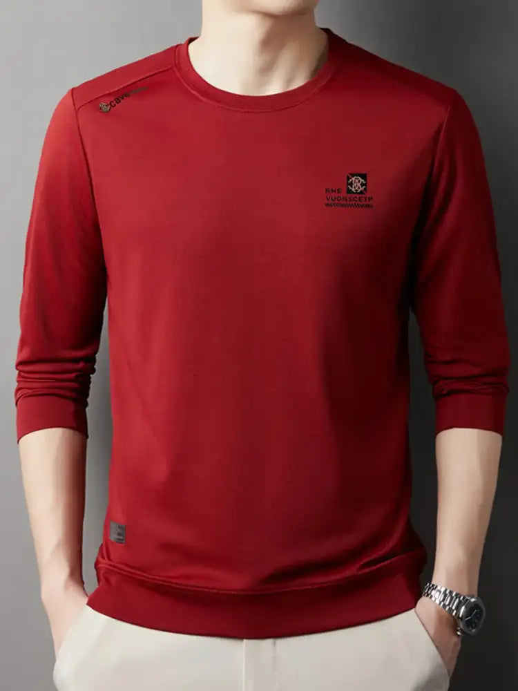 Men’s Plus Size Long Sleeve Crew Neck Slim Fit Top