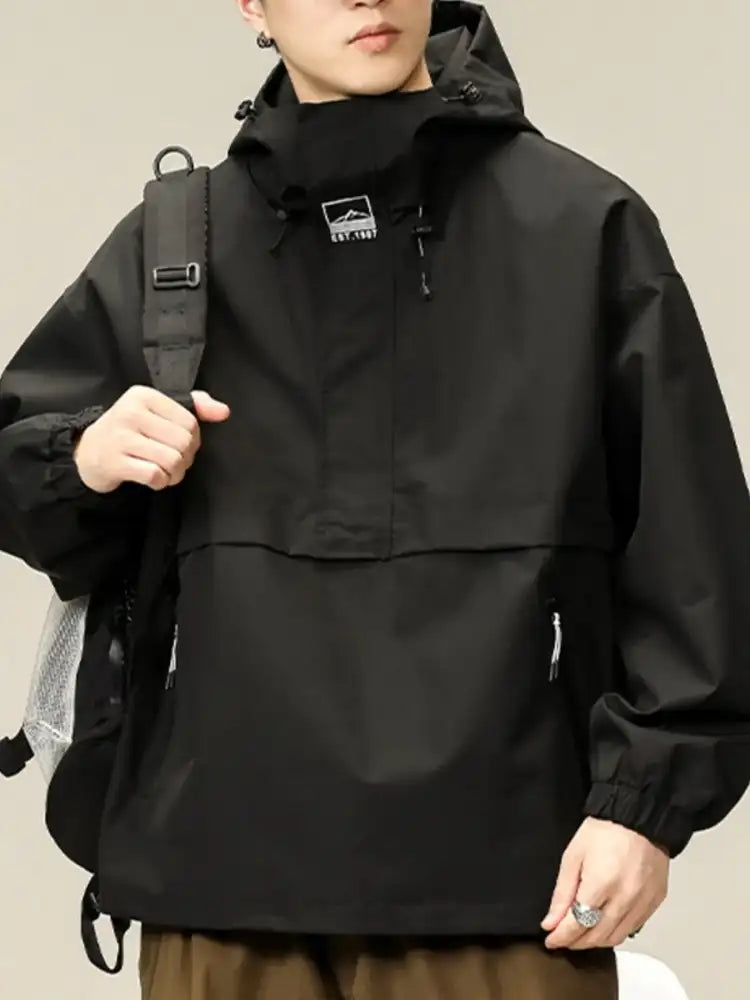 Men’s Plus Size Long Sleeve Hooded Jacket