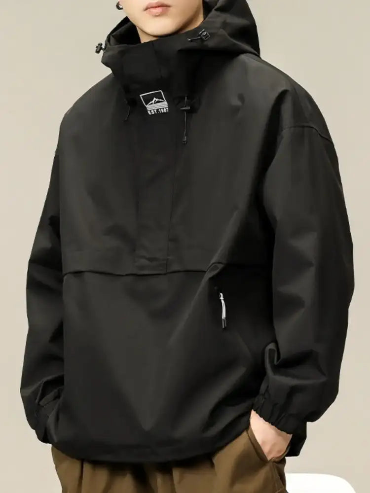 Men’s Plus Size Long Sleeve Hooded Jacket