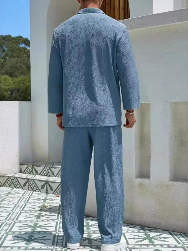Men’s Plus Size Long Sleeve Top and Pants Set