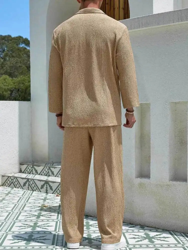 Men’s Plus Size Long Sleeve Top and Pants Set