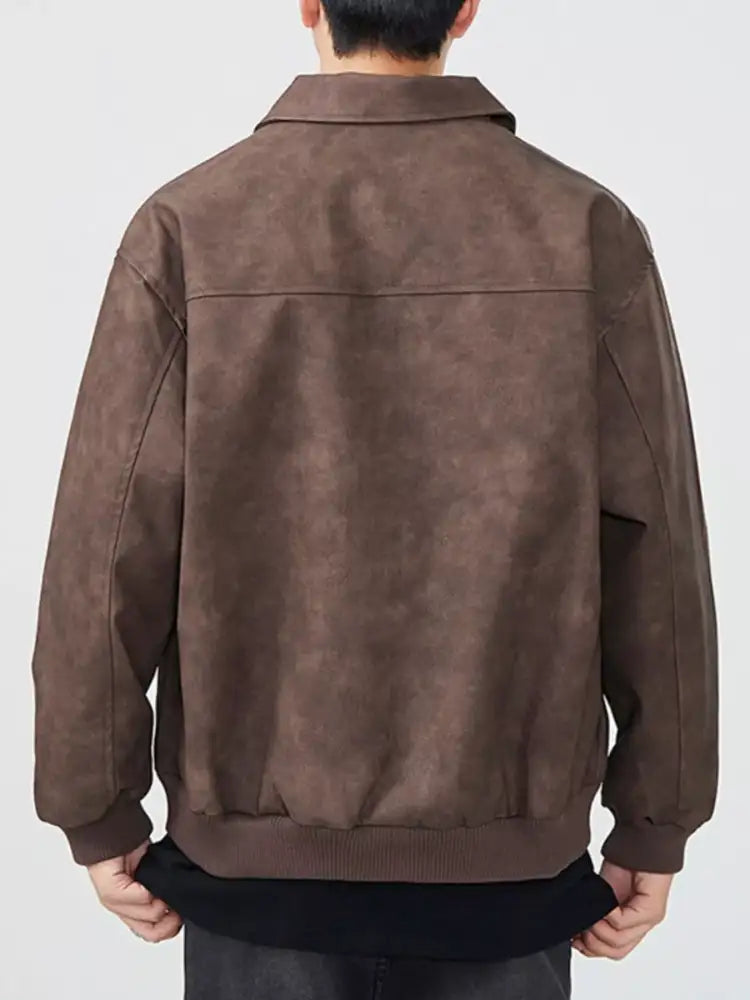 Men’s Plus Size Long Sleeve Zip-Up Jacket