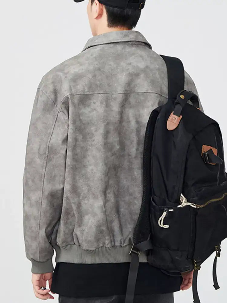 Men’s Plus Size Long Sleeve Zip-Up Jacket