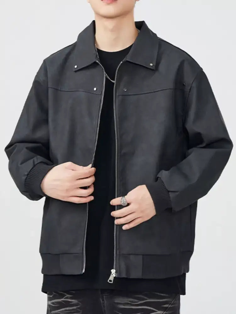 Men’s Plus Size Long Sleeve Zip-Up Jacket