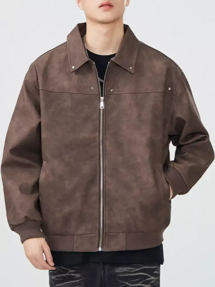 Men’s Plus Size Long Sleeve Zip-Up Jacket