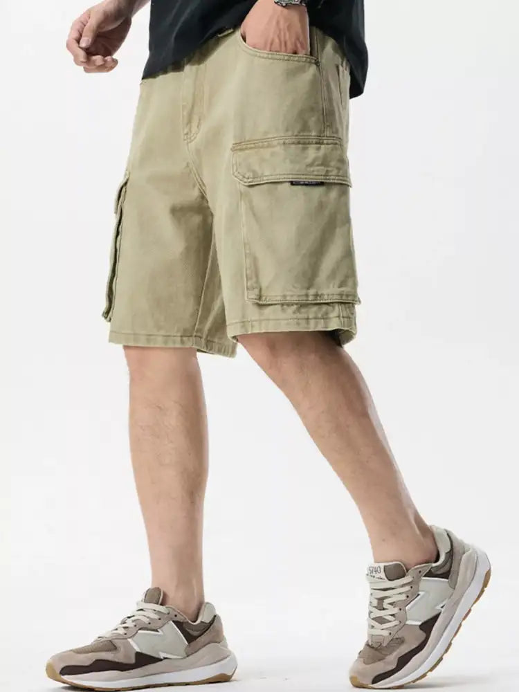 Men’s Plus Size Loose Fit Cargo Denim Shorts