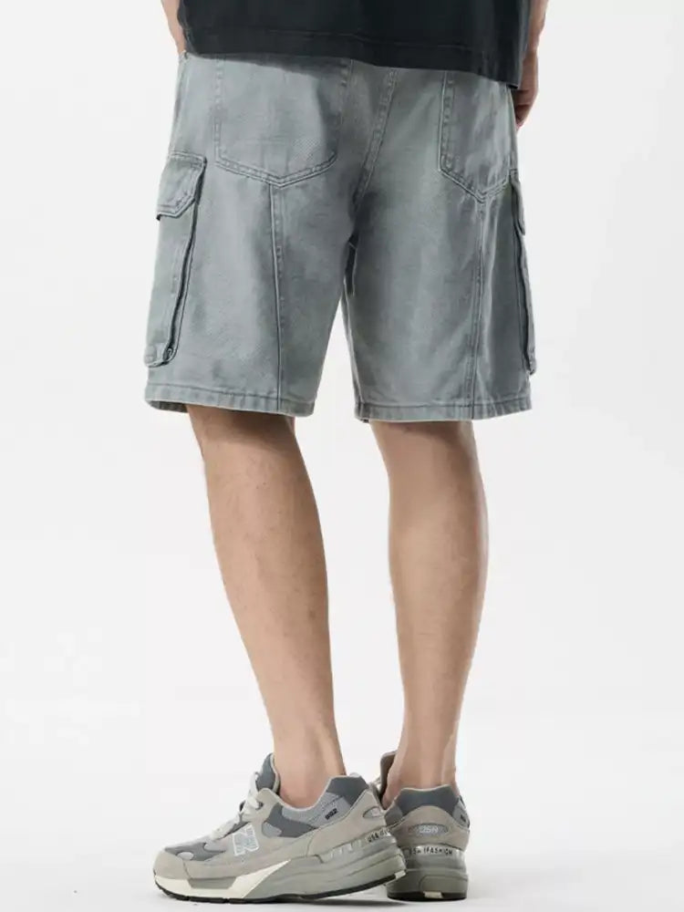 Men’s Plus Size Loose Fit Cargo Denim Shorts