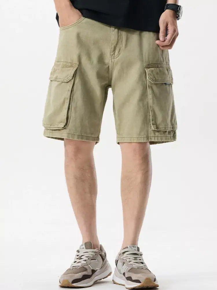 Men’s Plus Size Loose Fit Cargo Denim Shorts