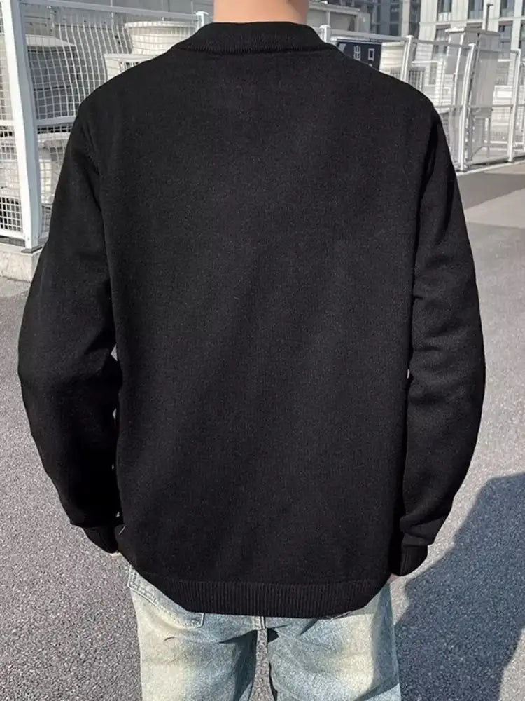 Men’s Plus Size Mock Neck Long Sleeve Knit Top