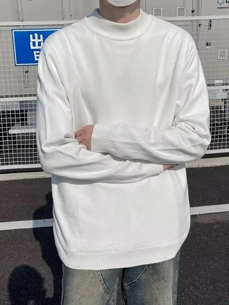 Men’s Plus Size Mock Neck Long Sleeve Knit Top