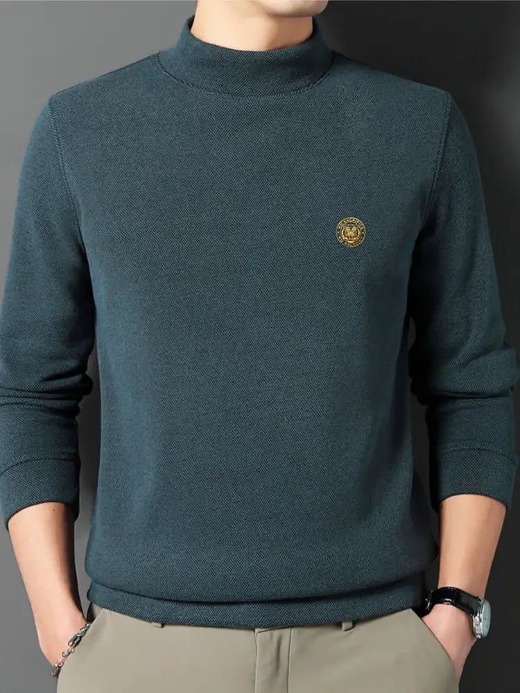 Men’s Plus Size Mock Neck Long Sleeve Top