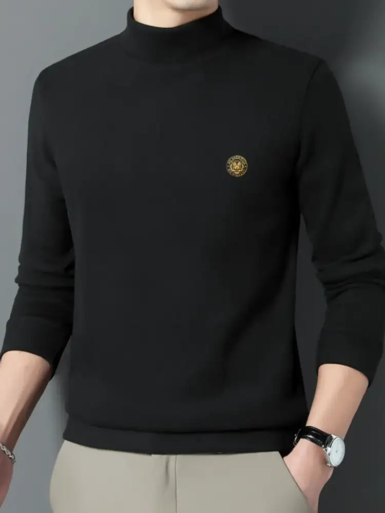 Men’s Plus Size Mock Neck Long Sleeve Top