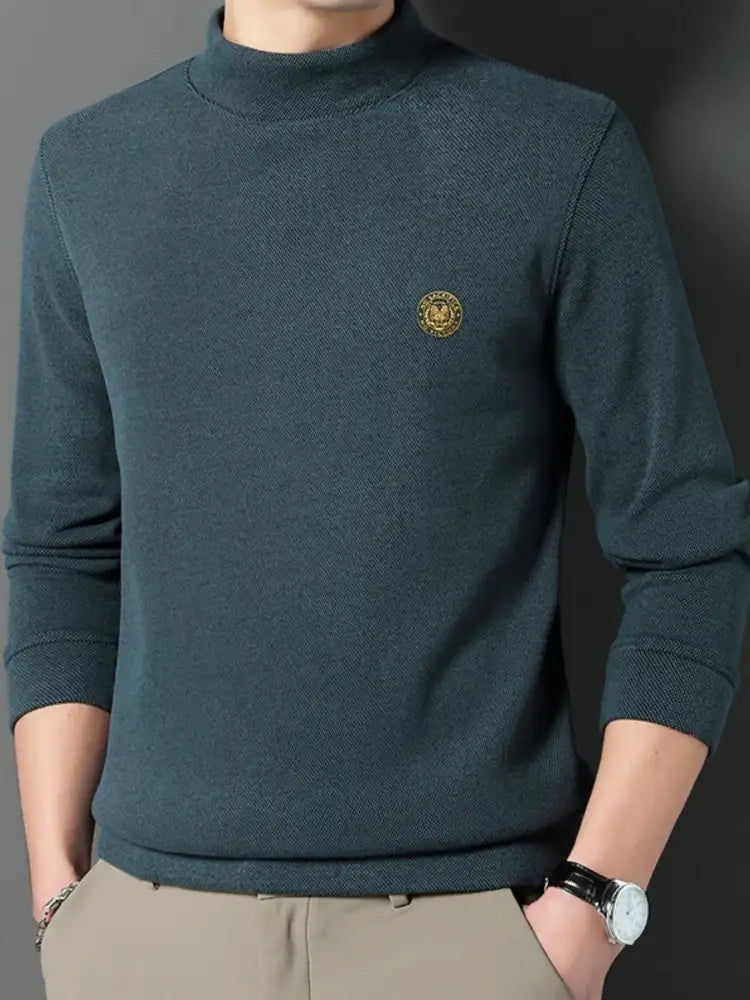 Men’s Plus Size Mock Neck Long Sleeve Top