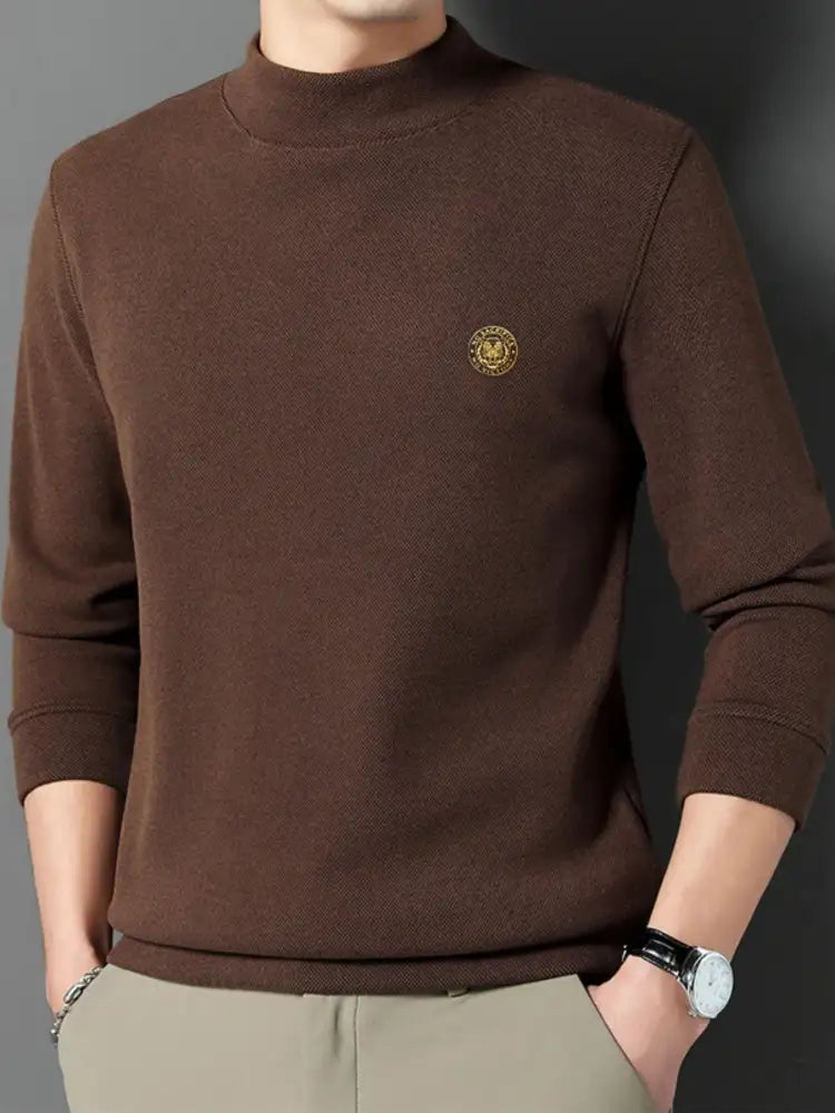 Men’s Plus Size Mock Neck Long Sleeve Top