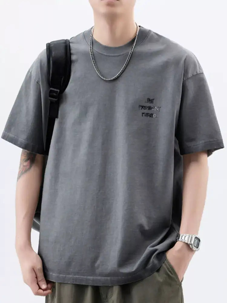 Men’s Plus Size Oversized Round Neck Letter Graphic T-Shirt