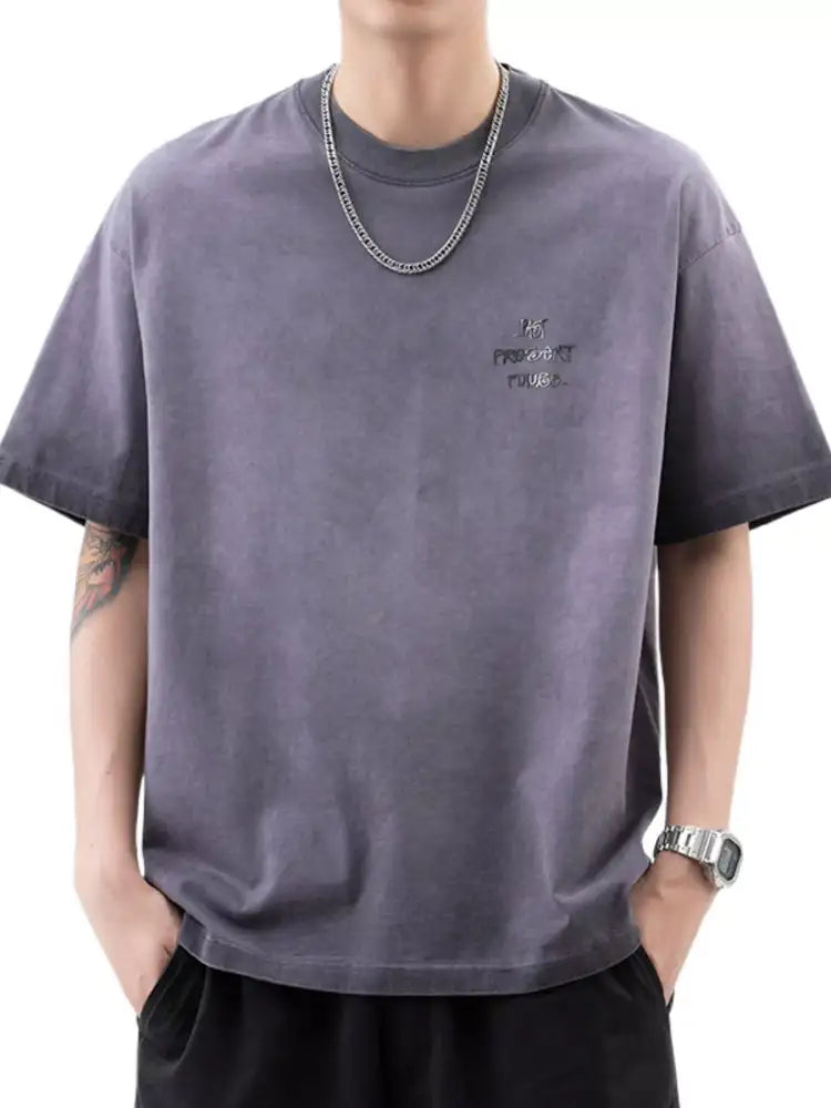 Men’s Plus Size Oversized Round Neck Letter Graphic T-Shirt