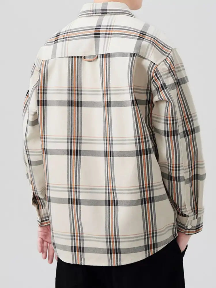 Men’s Plus Size Plaid Button Up Long Sleeve Shirt