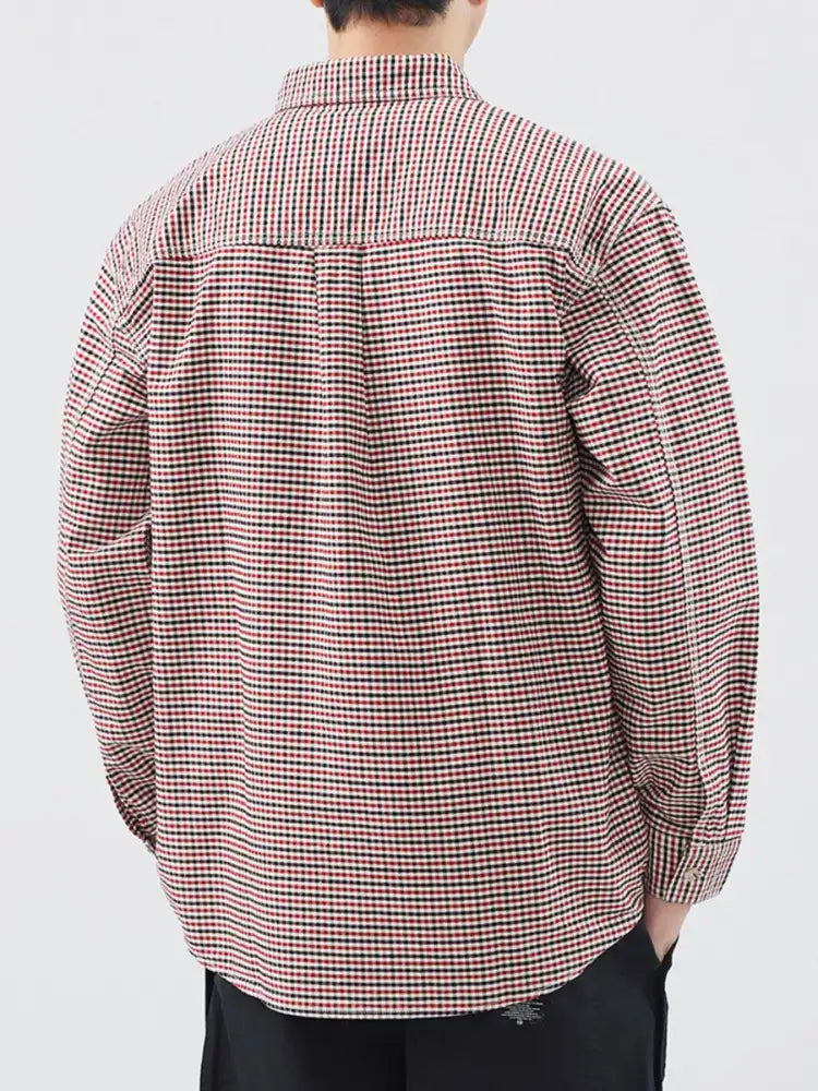 Men’s Plus Size Plaid Button Up Long Sleeve Shirt