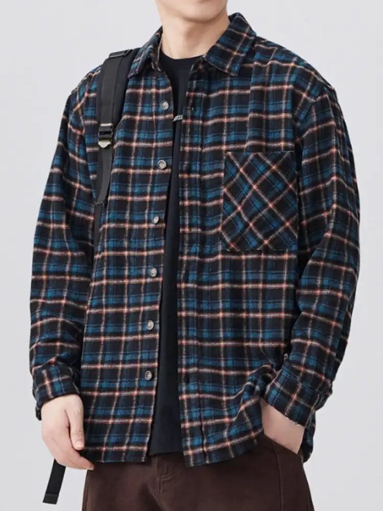 Men’s Plus Size Plaid Button-Up Shirt