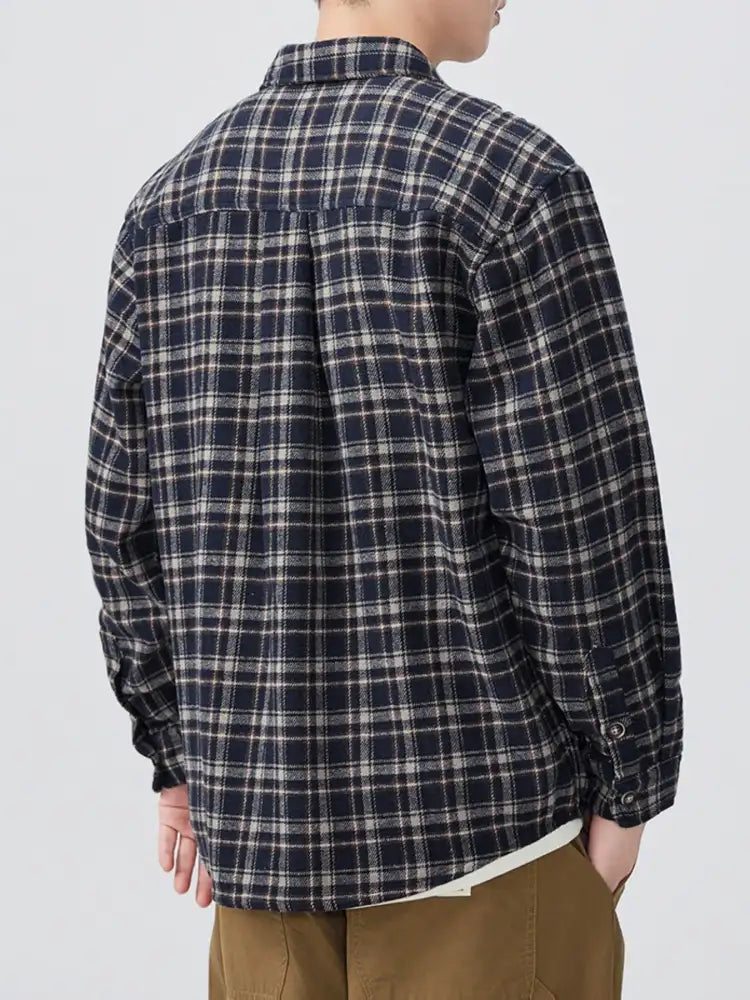 Men’s Plus Size Plaid Button-Up Shirt