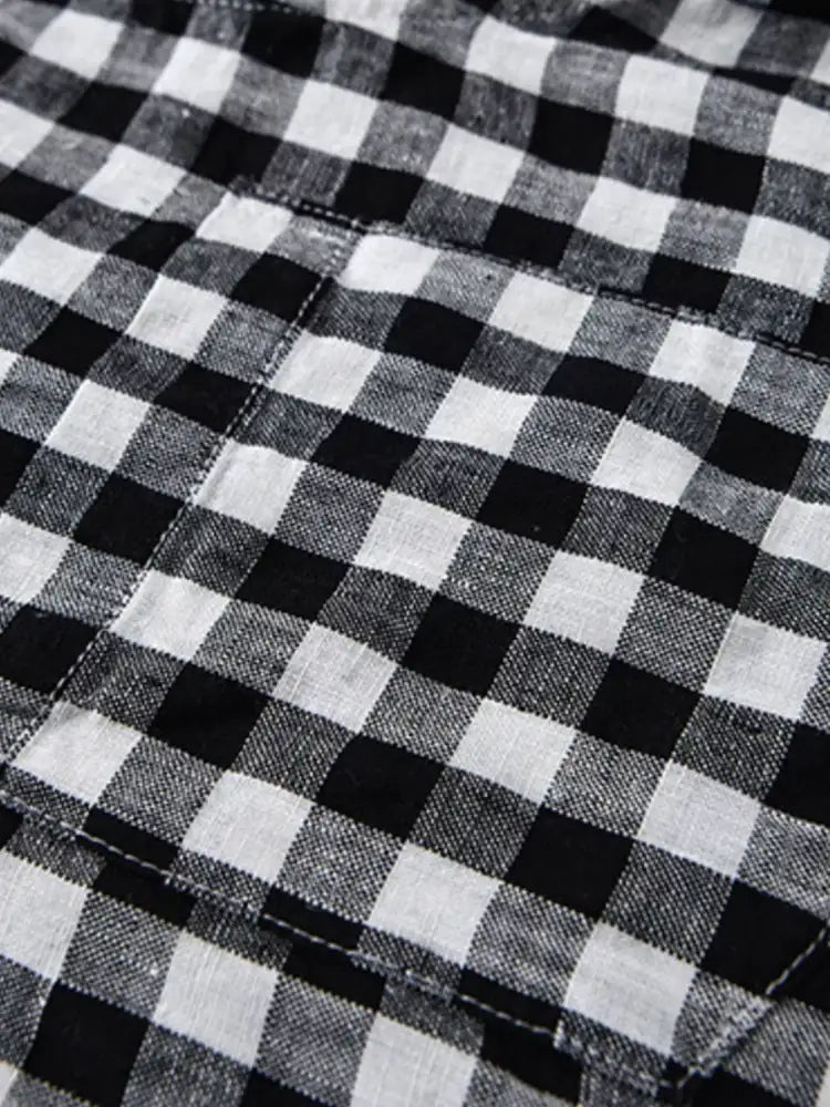 Men’s Plus Size Plaid Button Up Short Sleeve Shirt