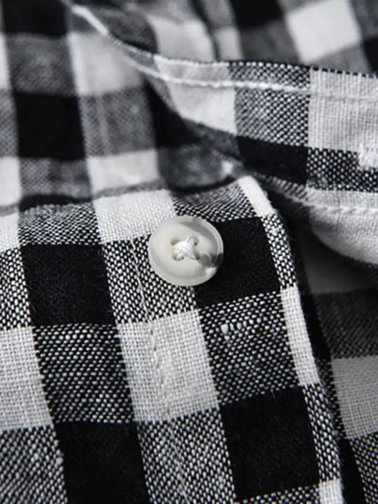 Men’s Plus Size Plaid Button Up Short Sleeve Shirt