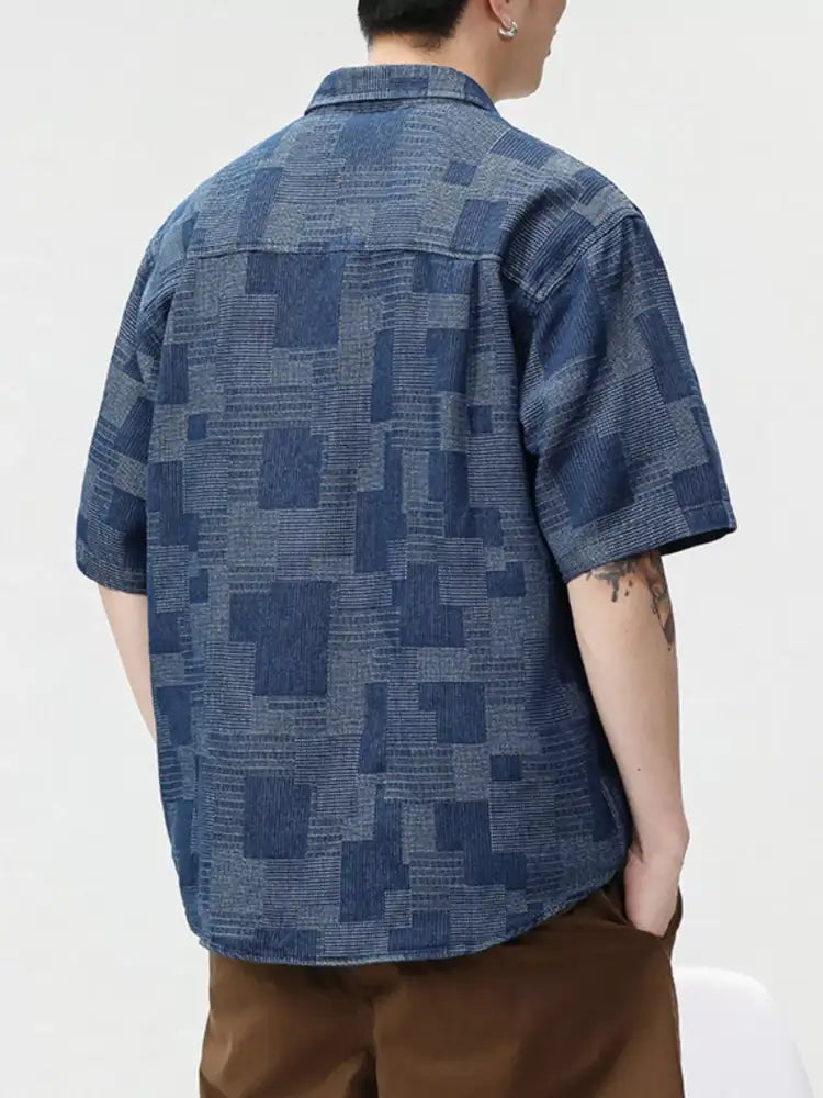 Men’s Plus Size Plaid Short Sleeve Shirt