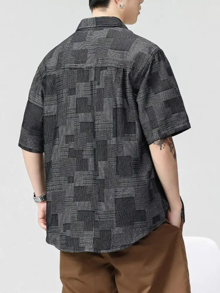 Men’s Plus Size Plaid Short Sleeve Shirt