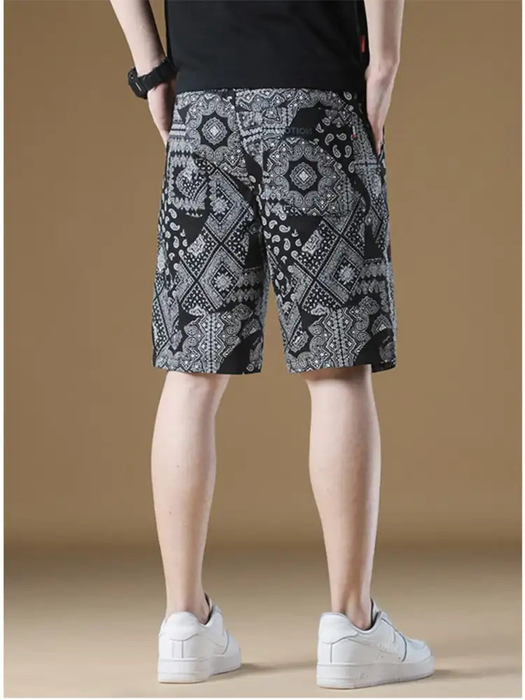 Men’s Plus Size Printed Drawstring Shorts