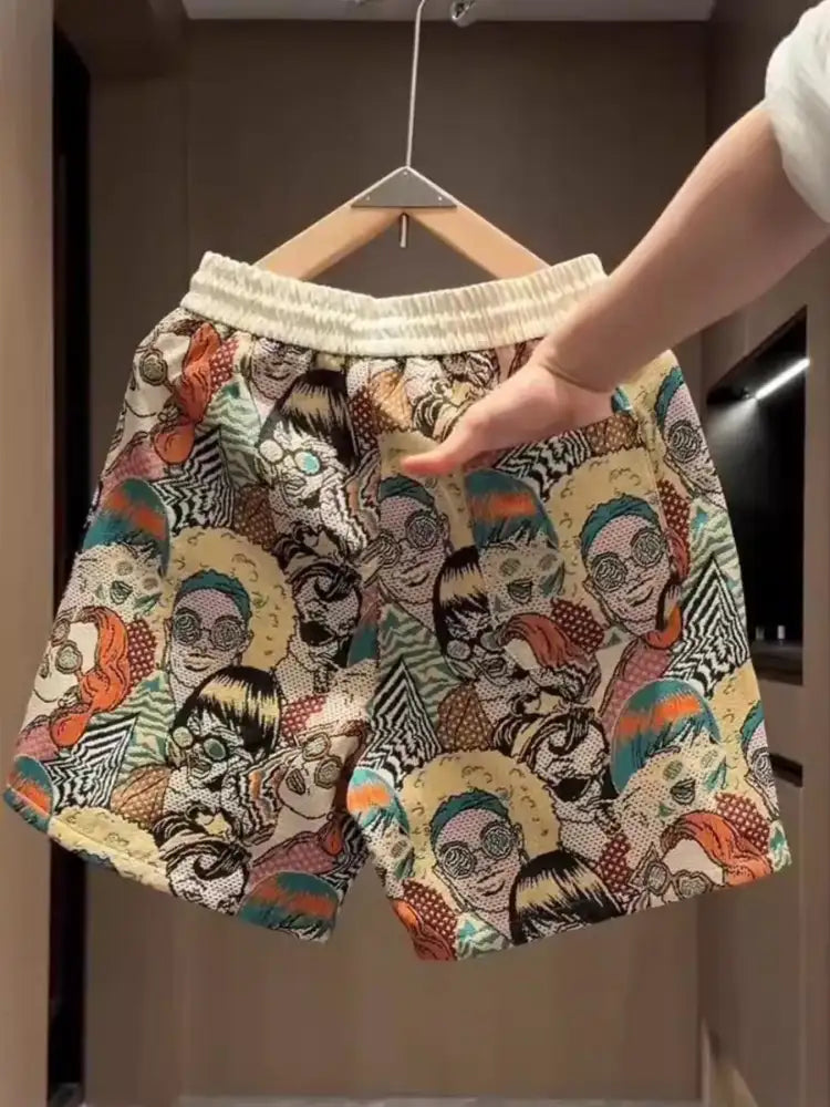 Men’s Plus Size Printed Wide Leg Shorts