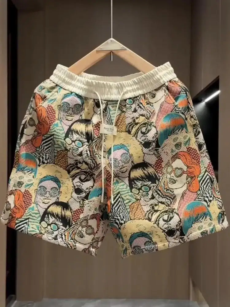 Men’s Plus Size Printed Wide Leg Shorts