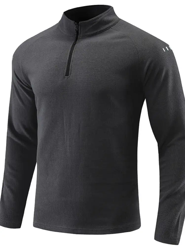 Men’s Plus Size Quarter-Zip Polo with Moisture-Wicking Technology