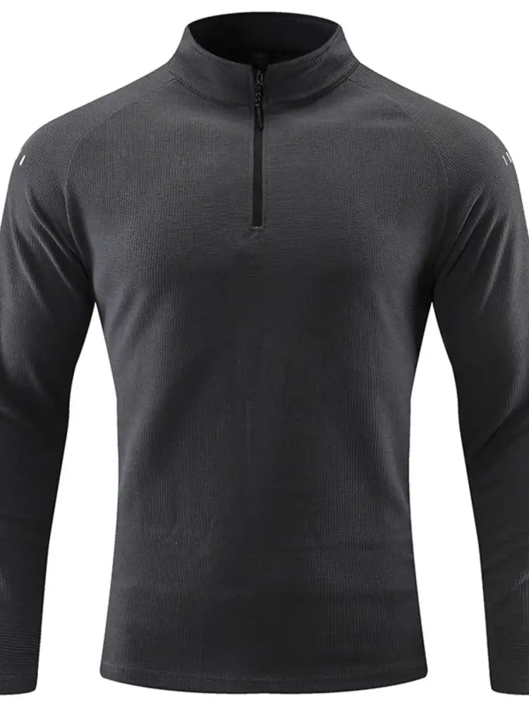 Men’s Plus Size Quarter-Zip Polo with Moisture-Wicking Technology