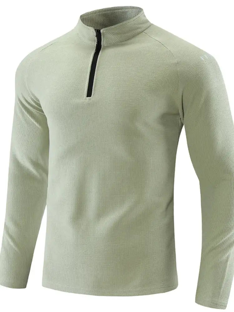 Men’s Plus Size Quarter-Zip Polo with Moisture-Wicking Technology