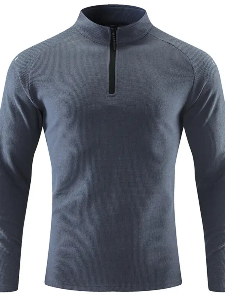 Men’s Plus Size Quarter-Zip Polo with Moisture-Wicking Technology
