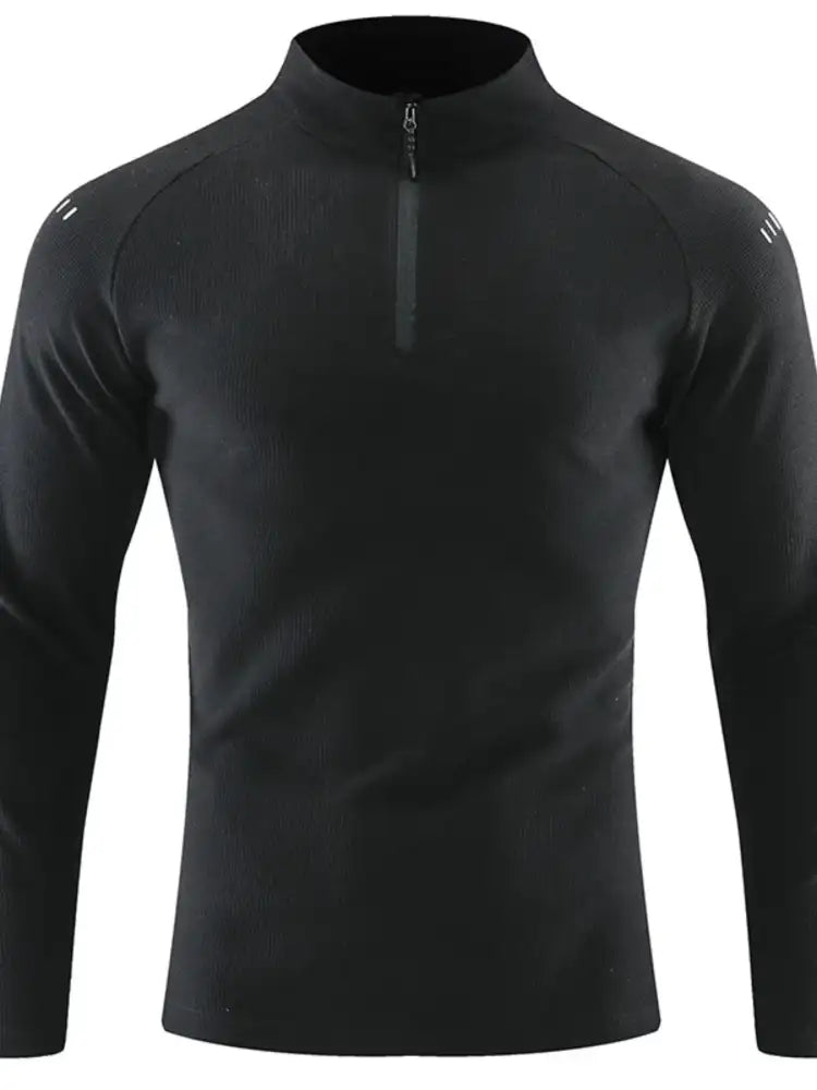 Men’s Plus Size Quarter-Zip Polo with Moisture-Wicking Technology