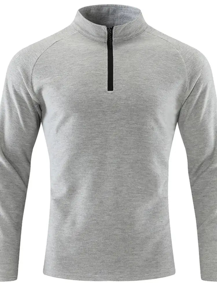 Men’s Plus Size Quarter-Zip Polo with Moisture-Wicking Technology