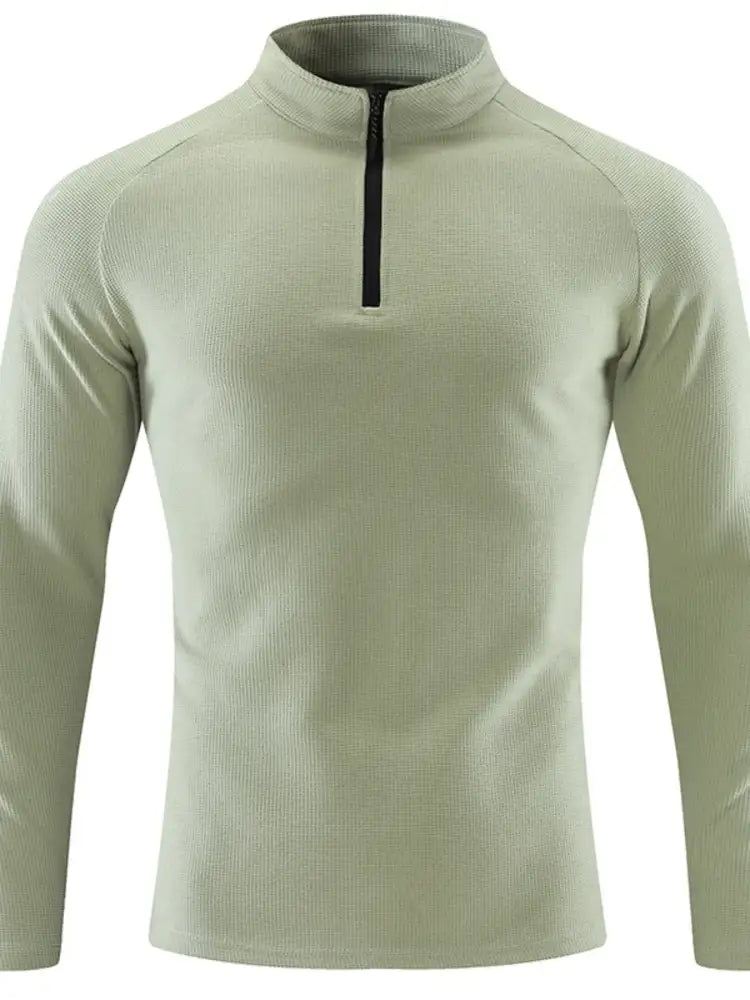 Men’s Plus Size Quarter-Zip Polo with Moisture-Wicking Technology