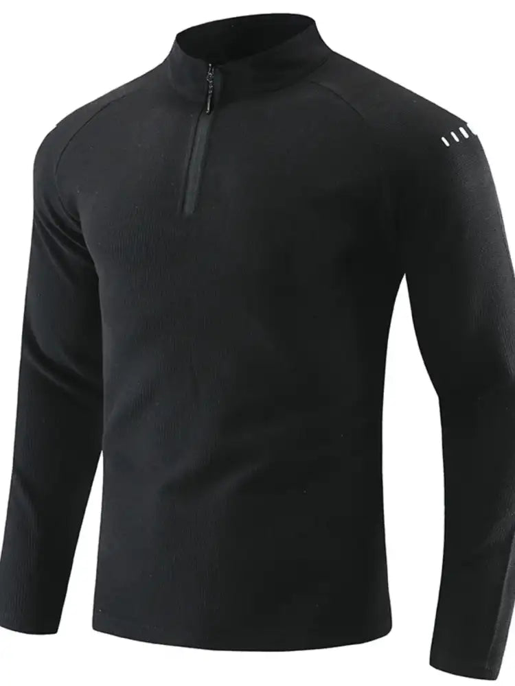 Men’s Plus Size Quarter-Zip Polo with Moisture-Wicking Technology