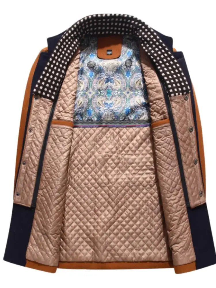 Men’s Plus Size Quilted Inner Long Sleeve Coat